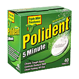 Polident  antibacterial denture cleanser, 3 minute, tablets Left Picture